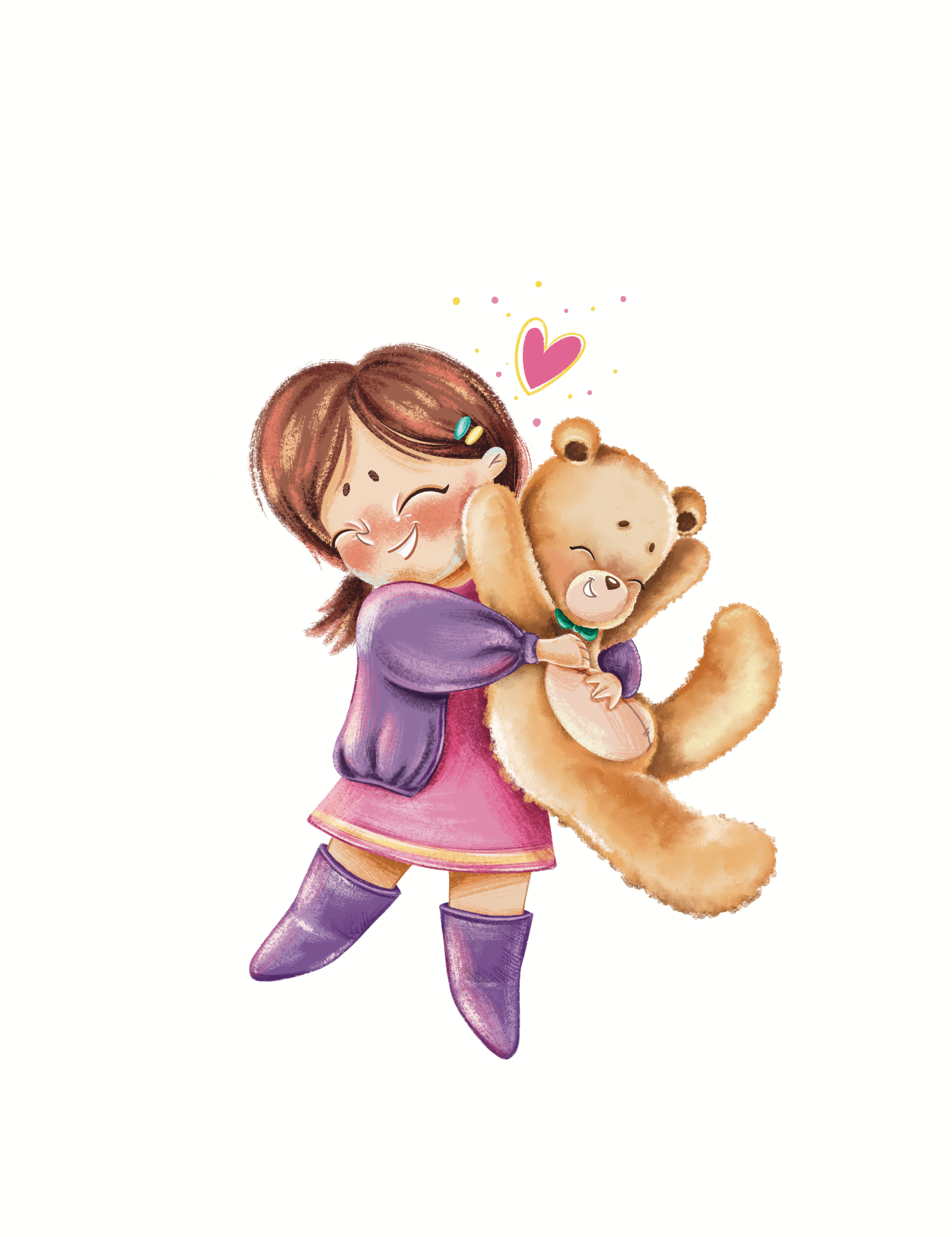 Best friends - Kid's illlustration 2d bear book branding cartoon children childrens book illustration cute design digital art friends girl graphic design hugs illustration kids kidsproduct little love teddy bear