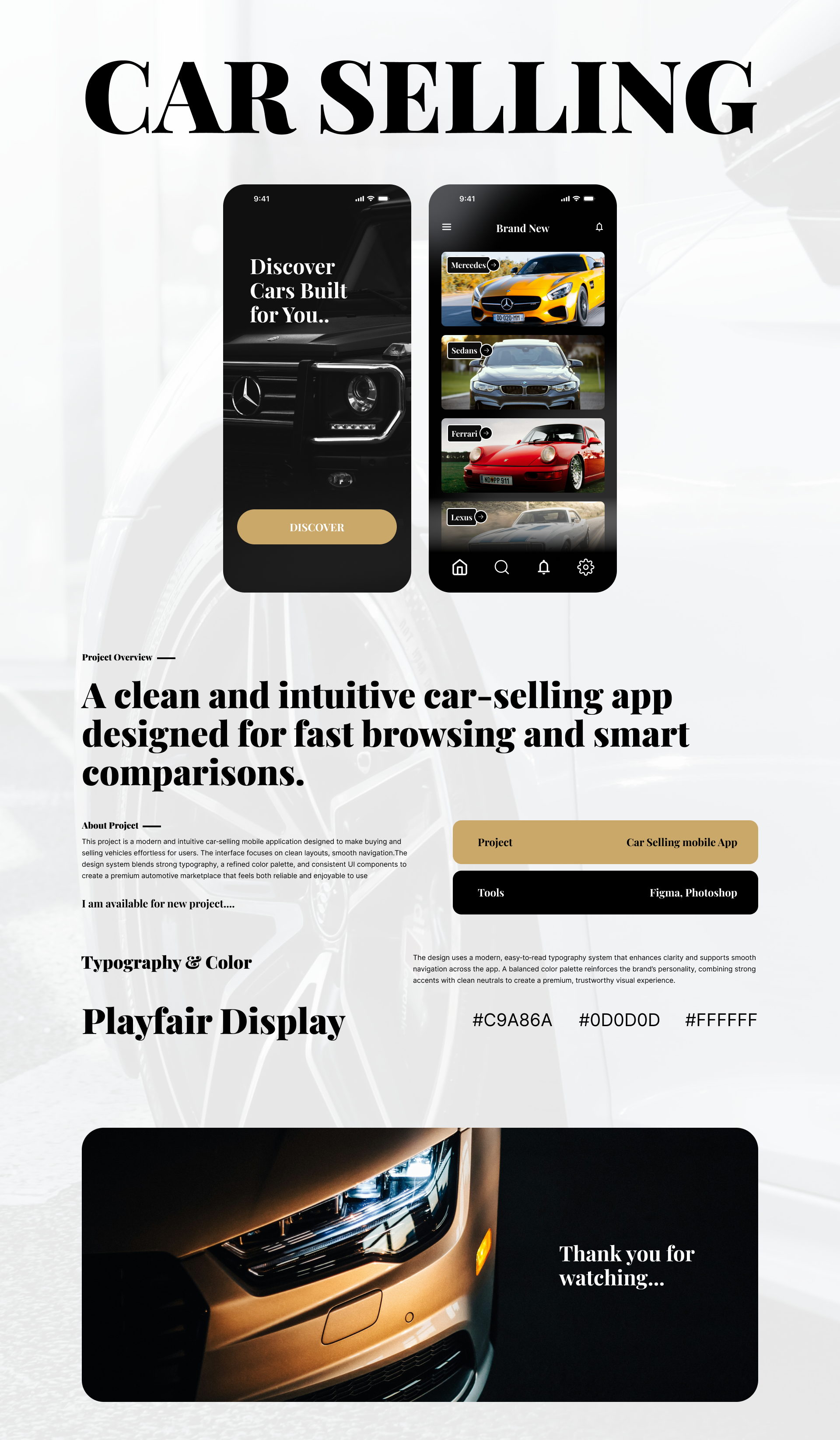 Car Selling Mobile App Design