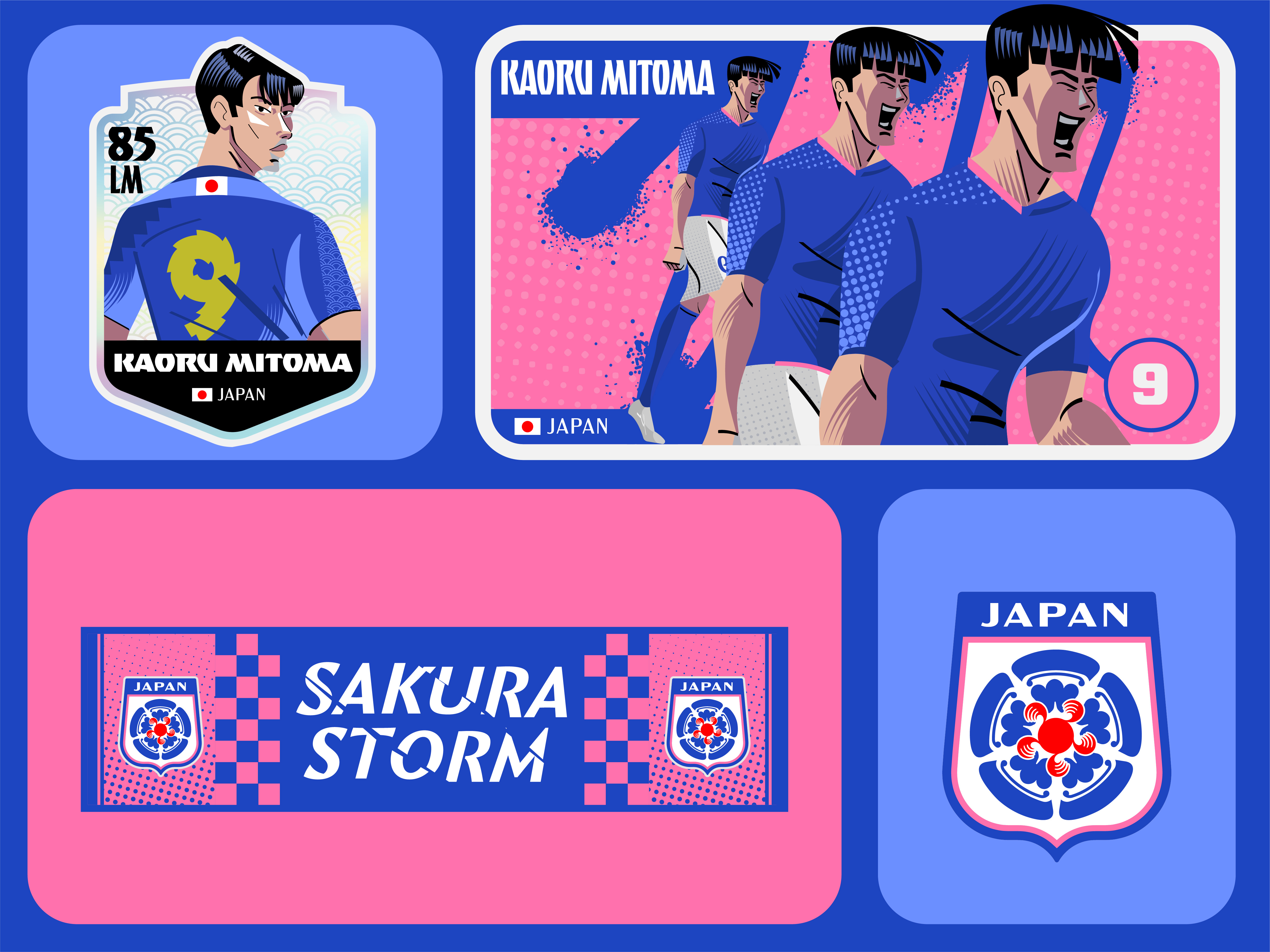 A sticker collection inspired by the FIFA World Cup 2026 football illustration japan merch soccer sport illustration