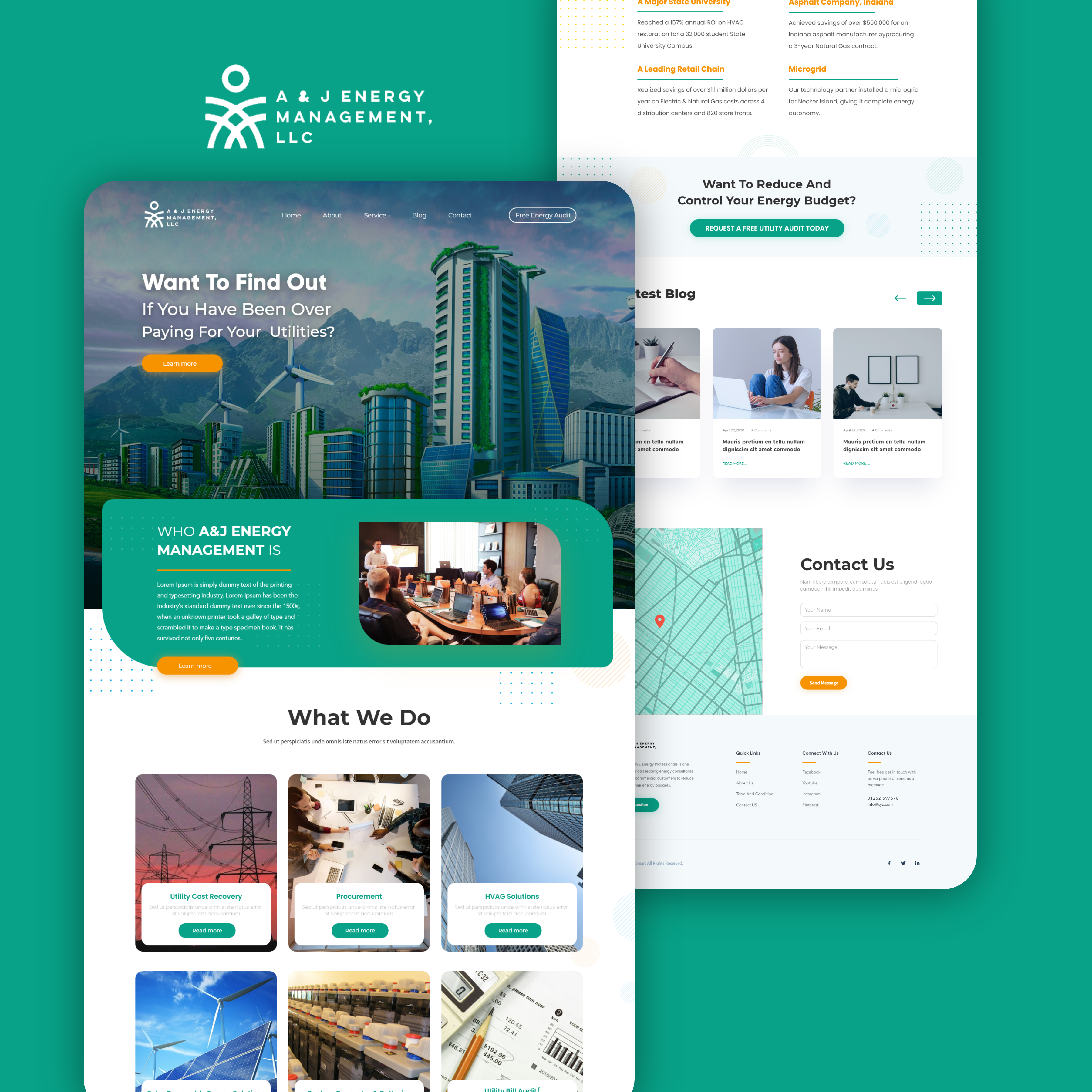 Green Energy & Utilities Landing Page b2b business clean ui consulting corporate eco friendly energy figma green green energy landing page modern ui solar sustainability ui user interface utilities ux web design website design