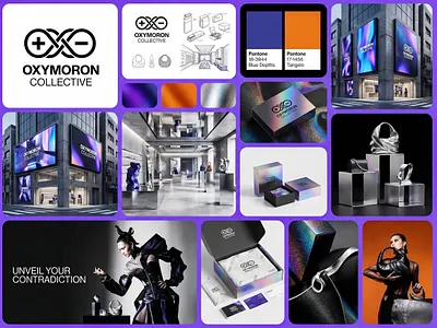 OXYMORON COLLECTIVE | Unveil Your Contradiction by Up-Brands™ brand identity branding bx conceptual design cx design experience design flagship store graphic design illustration logo luxury branding modern luxury oxymoron collective packaging design retail design spatial design subversive luxury visual identity