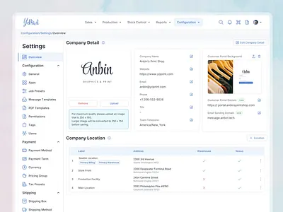 Settings Page UI Design - YoPrint account animation app b2b branding custom dashboard design hero section minimal motion graphics option printshop profile redesign saas setting ui ux