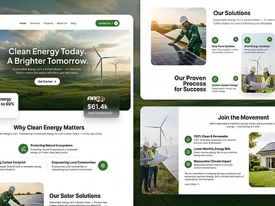 Clean Energy SaaS Landing Page UI Design | Solar & Renewable b2b cleantech corporateui energy figmadesign greentech interface landingpage minimalui modernui productdesign renewableenergy saas solarenergy startupdesign sustainability uidesign uxdesign webdesign webui