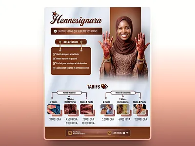 Hennesignara – Henna Service Flyer Design african design branding creative flyer design graphic design henna henna design henne henne design modern design print design visual identity