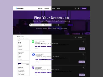 Daily UI #050 - Job Listing / Hiring Page daily ui dailyui hiring hiring page job page joblisting ui ui design uidesign web web design webdesign