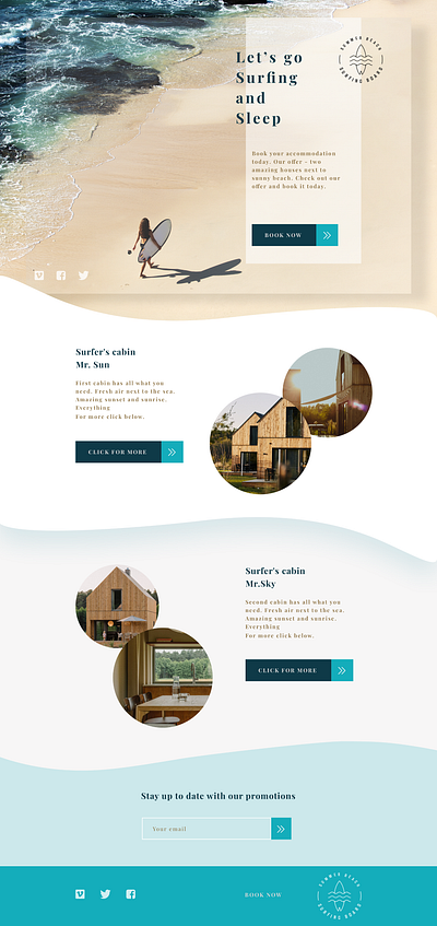 Surffings accommodations accommodation design surf surfing ui