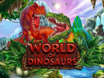 Game Art Slot: World of Dinosaurs animation studio art for games casino casino illustration casino slot machines character design character design for slot game character slot game characters animation gambling game design game designer gaming igaming slot slot design slot machines slot machines graphic design slotmachine slots