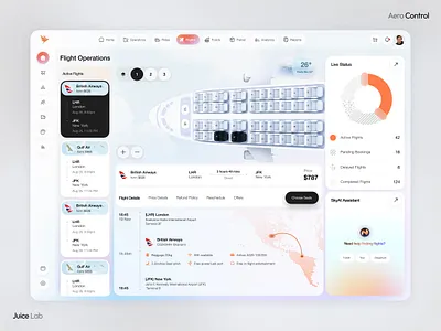 Flight Operations Dashboard | Airline Management & Seat Planning admin dashboard airline app analytics dashboard aviation dashboard ui data visualization design inspiration digital product flight dashboard interaction design juice lab modern ui product design saas dashboard startup design travel dashboard ui ux design user experience ux case study web app design