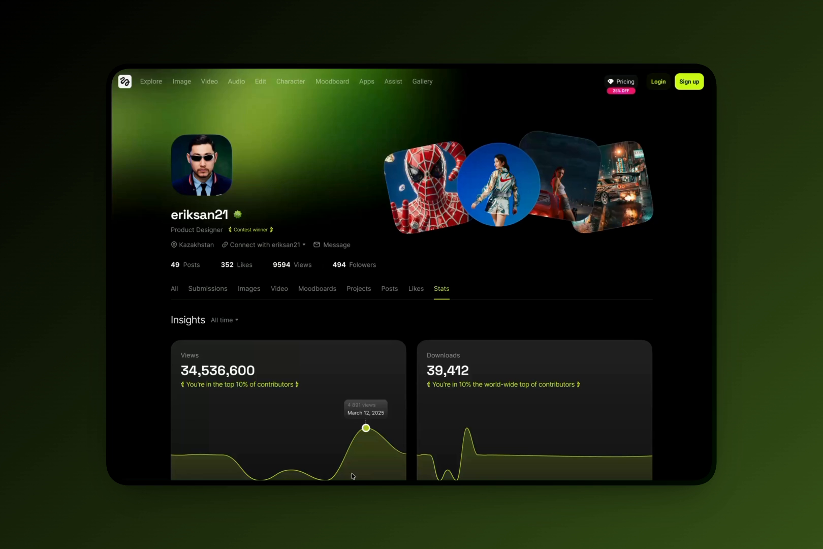 Statistic page design concept