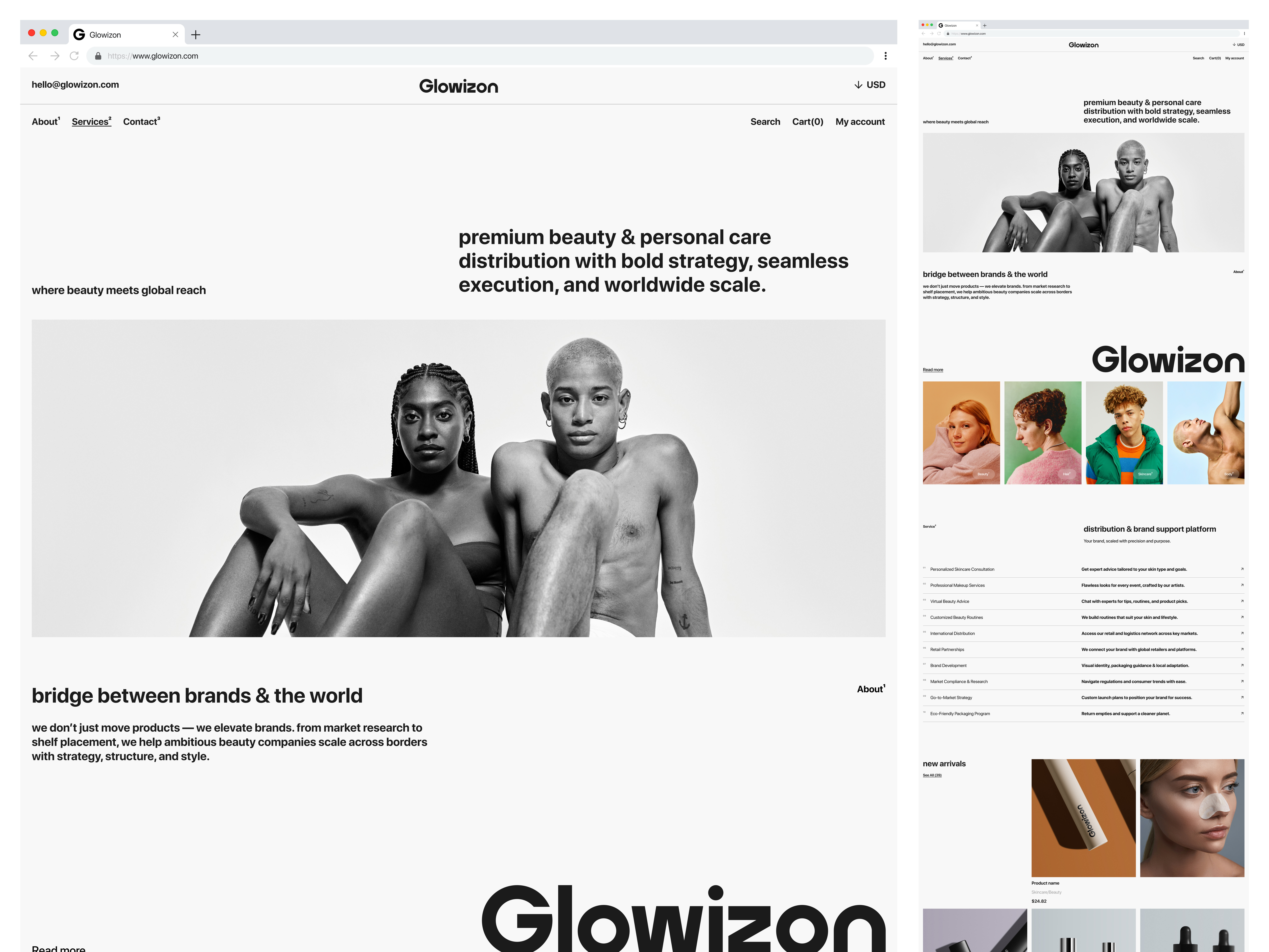 Glowizon — Premium Beauty Distribution Experience beautybrand beautydesign branding cosmeticdesign creativeui design designinspiration ecommercedesign interface interfacedesign landingpagedesign luxurydesign productdesign skincaredesign ui uiuxdesign ux webdesign