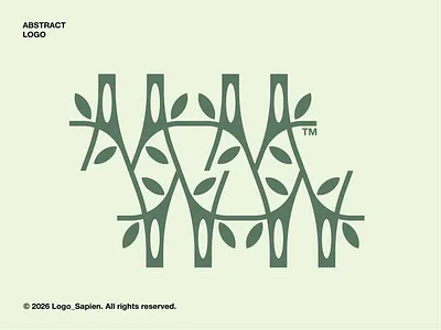 ABSTRACTO GREEN / 2026 2026 branding design graphic design green leaf logo minimal logo organic plant typography