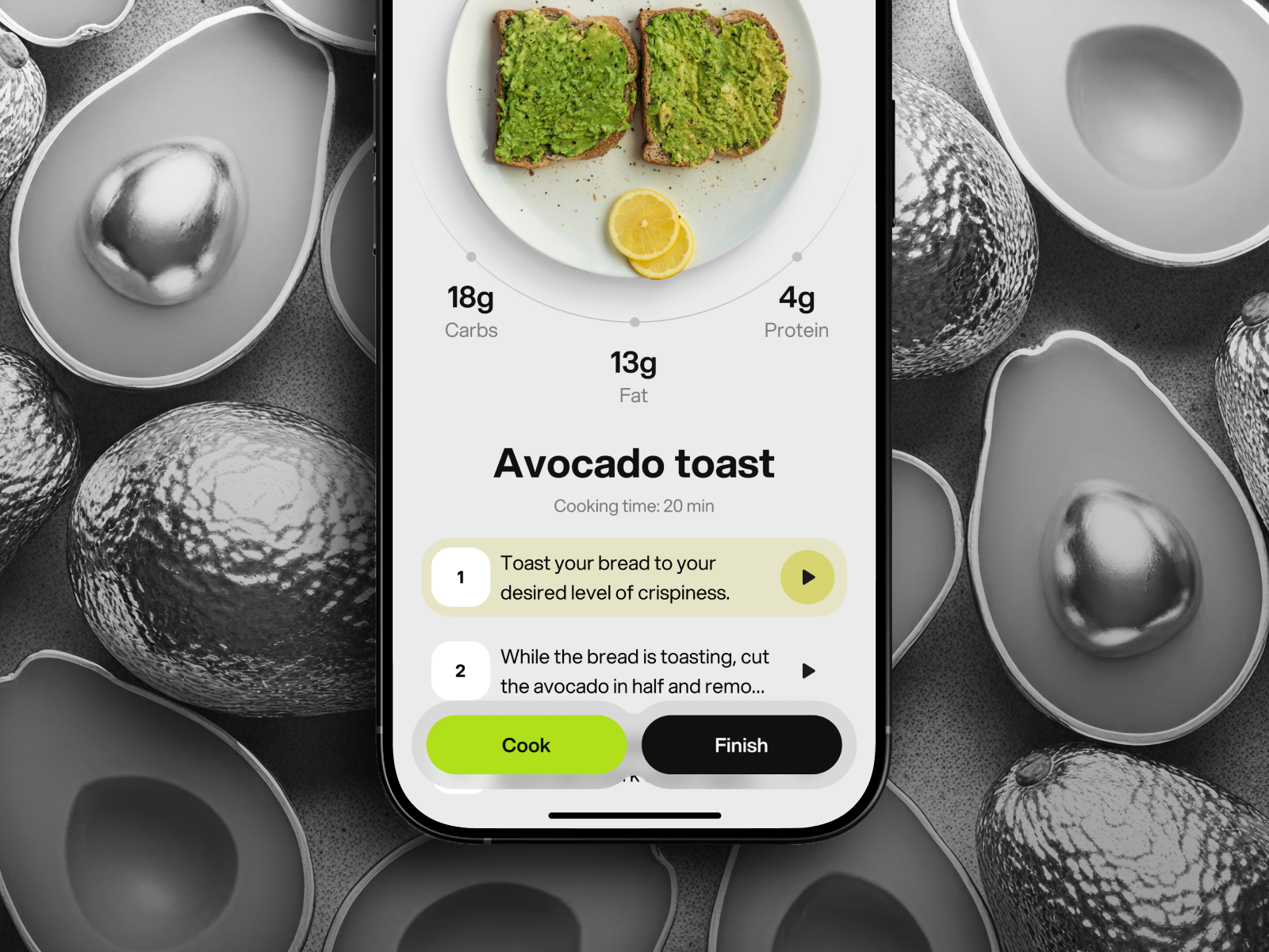 Healthy Lifestyle UI - Recipe App Design android app design app ui avocado design system food grid healthy ios minimal design mobile app mockup modern design natural organic recipe toast track ui ux