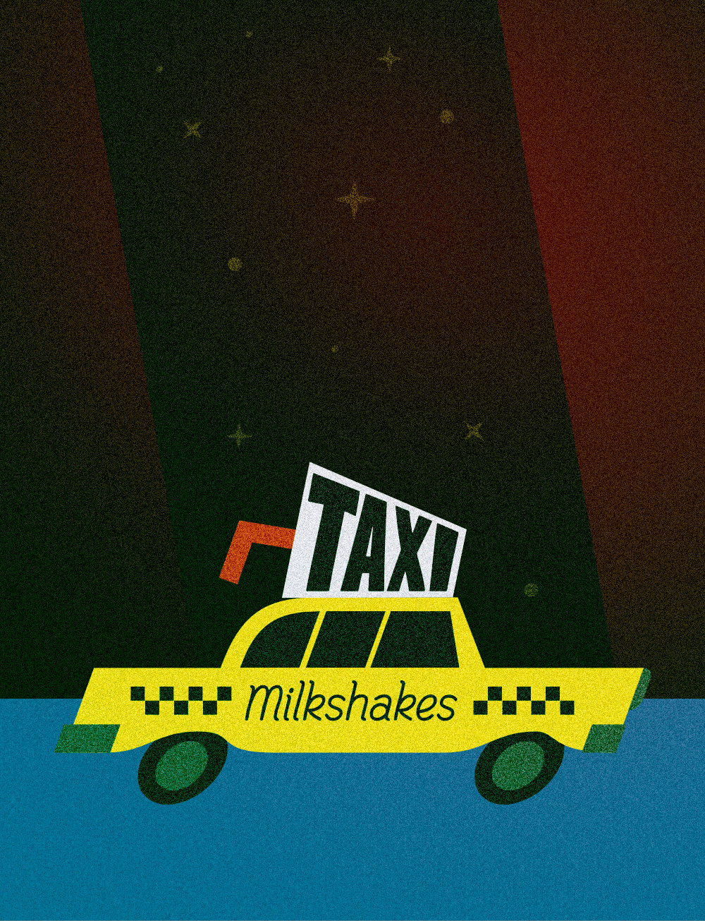Taxi Milkshakes graphic design illustration midnight poster taxi
