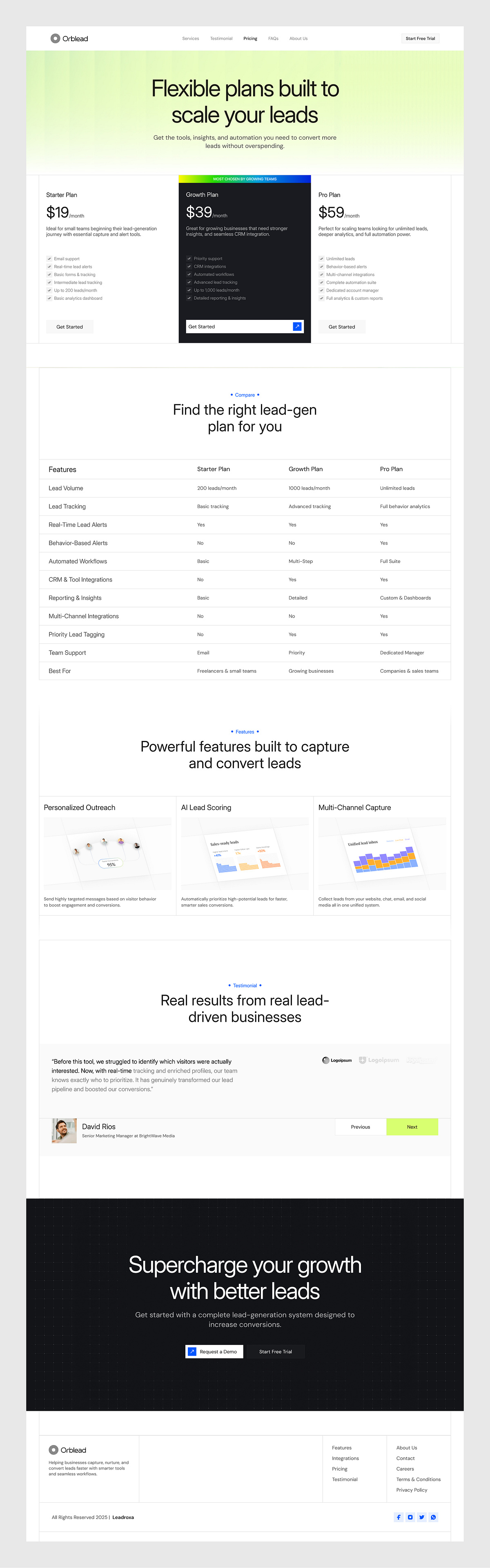 Pricing Page - Lead-Generation Website Image 7