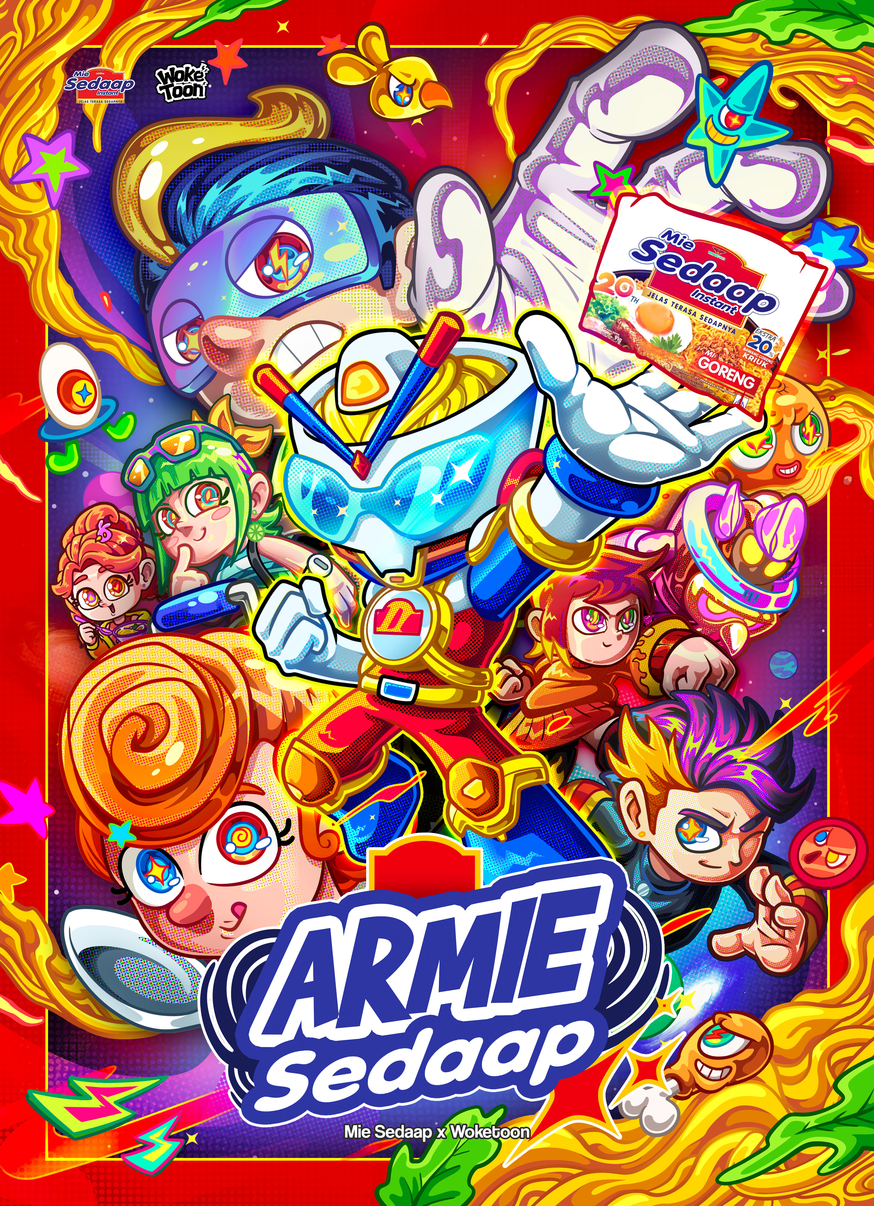 Armie Sedaap Key Visual art brand branding bussiness cartoon characterdesign characterillustration chibi digitalart exhibition illustration intellectualproperty mascotcharacter mascotdesign mechacartoon popculture startup superherocartoon