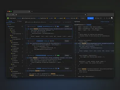 Split-Panel File Preview code developer ide search tools ui