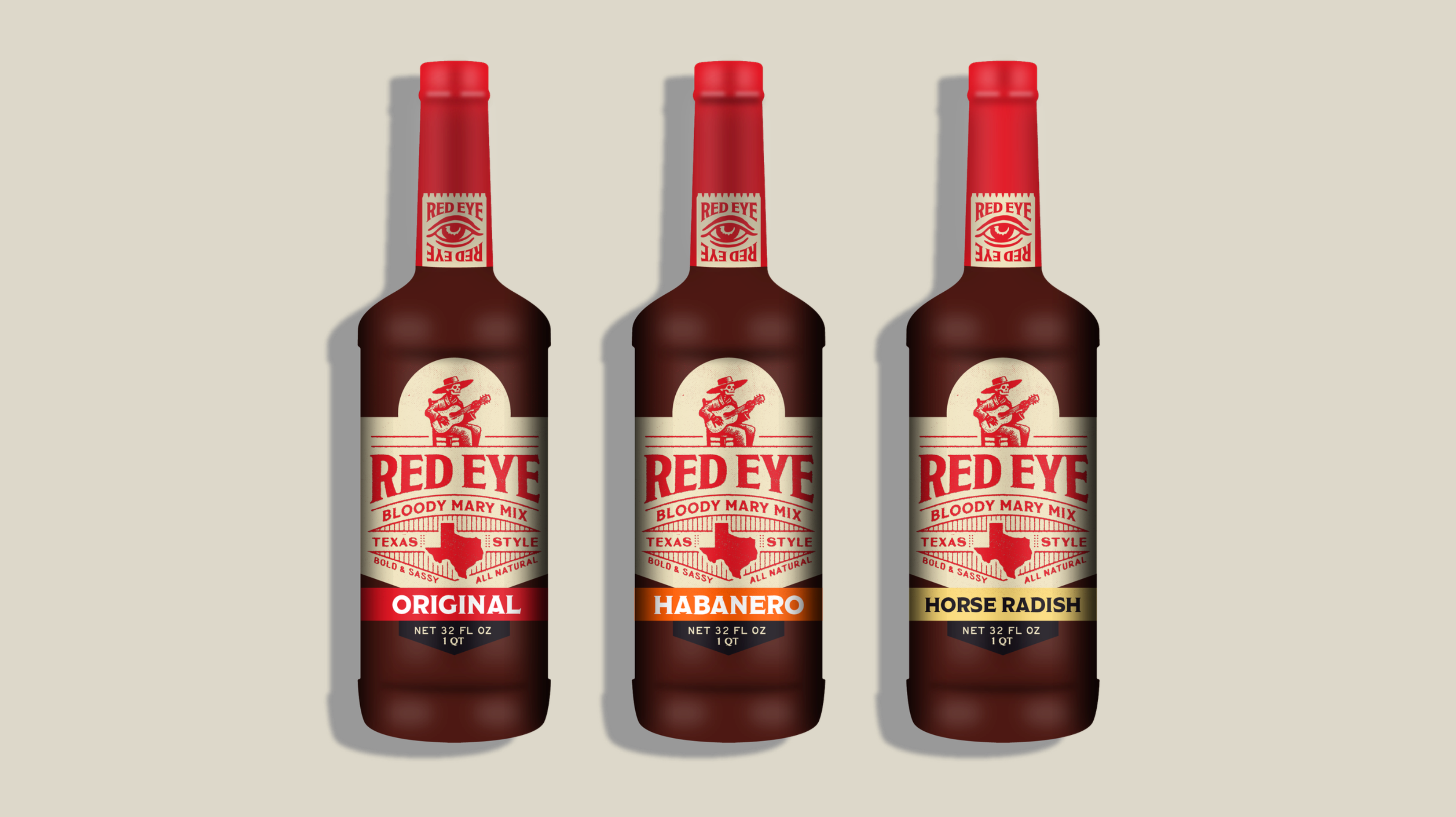 Red Eye Bloody Mary Mix Concept bloody mary bottle branding graphic design illustration label logo packaging red typography