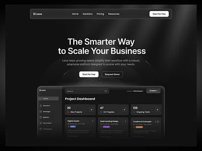 Lexa — SaaS Dashboard & Task Management UI branding clean ui design illustration landing page landingpage saas ui uiux webdesign