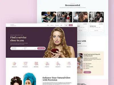 Beauty Saloon Landing Page Design beauty spa beauty saloon landing page beauty saloon website figma figma uiux design graphic design landing page landing page design landing page ui design salon website ui uiux web design website design