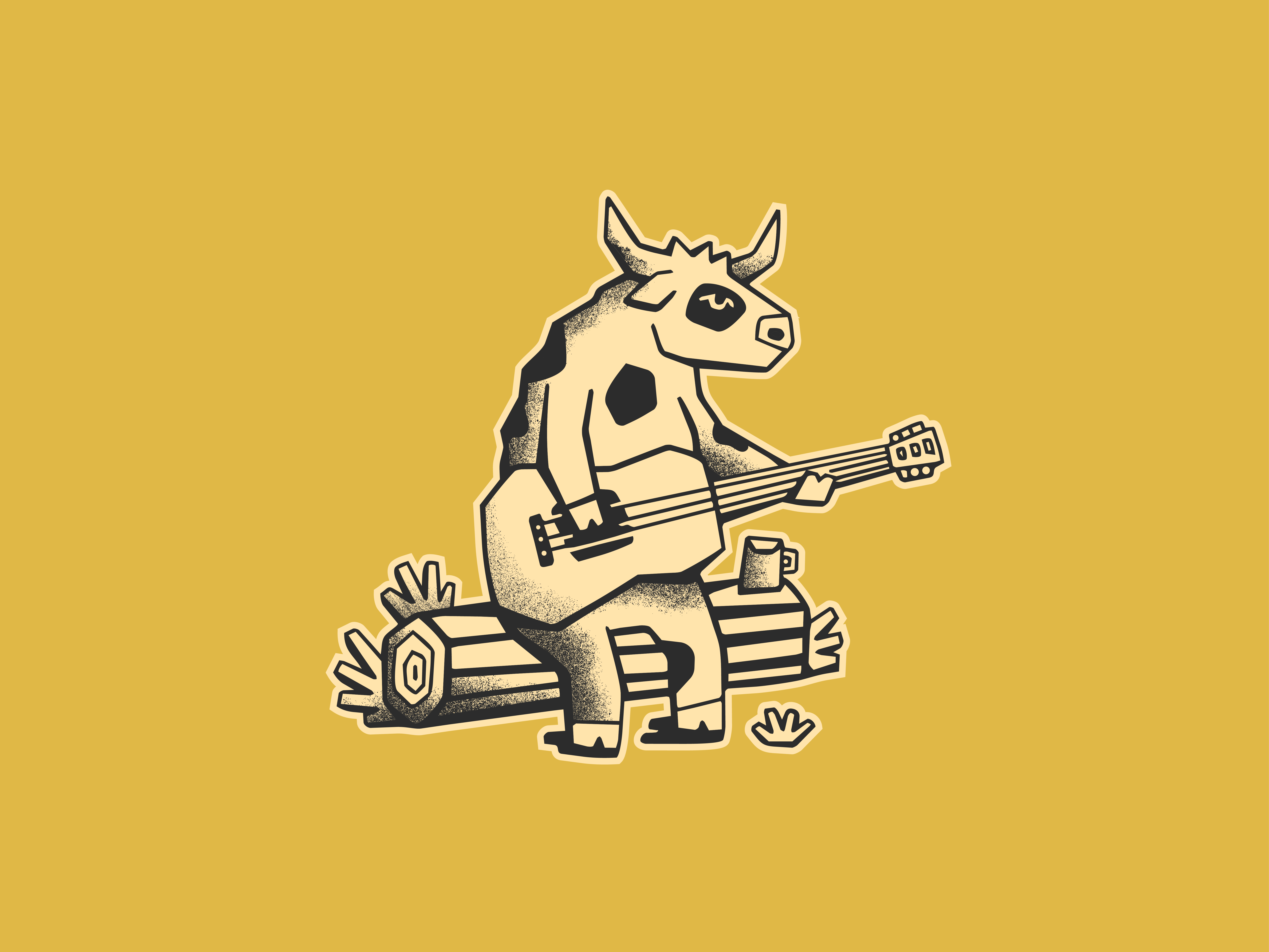 Guitar Cow Suet Co Mascot