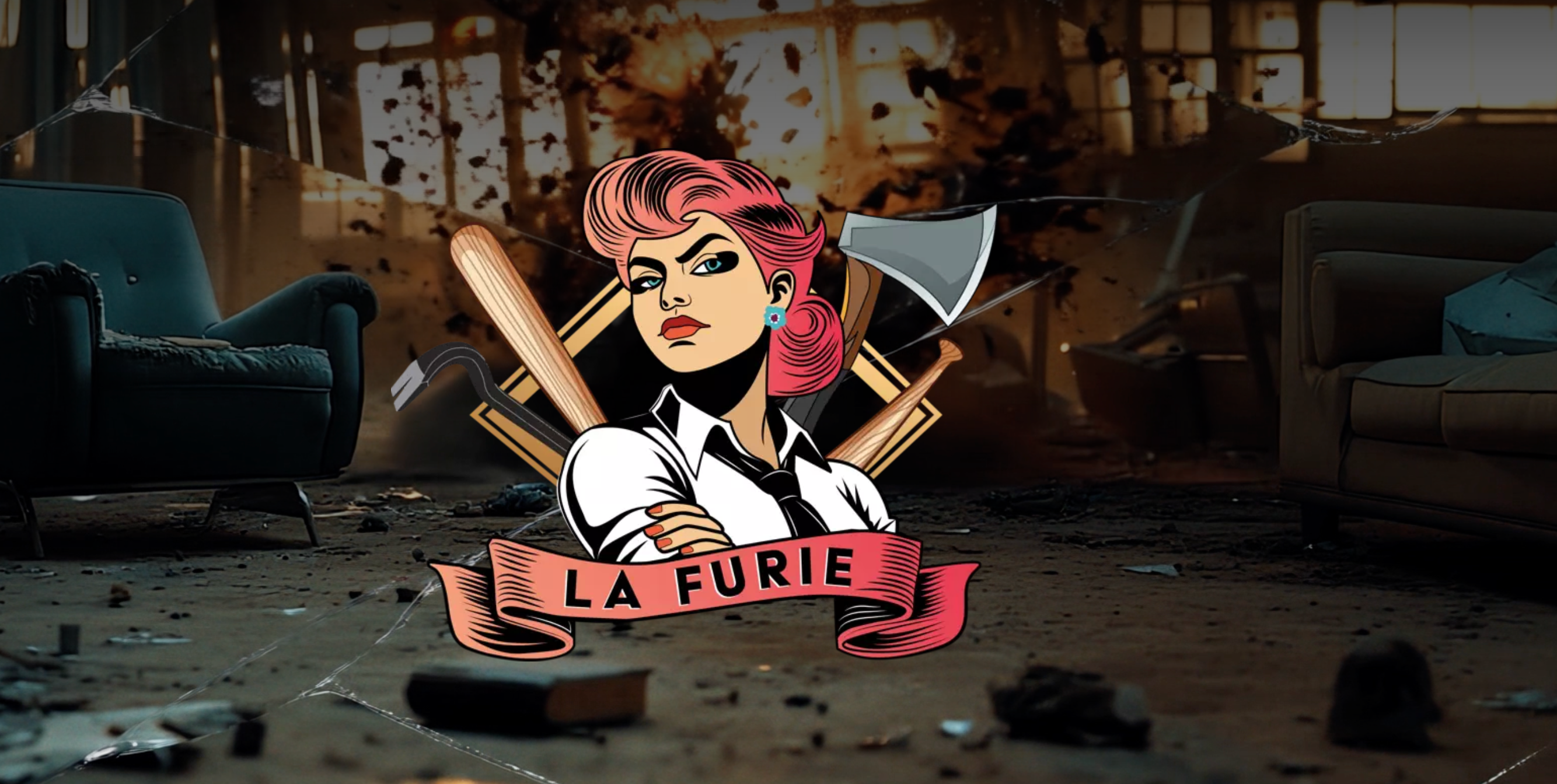 Brand Identity & Logo Design – La Furie (Axe Throwing Experience axe throwing bold brand identity branding branding design business character design creative custom illustration design entertainment fun graphic design identity illustration logo mascot modern signage vintage