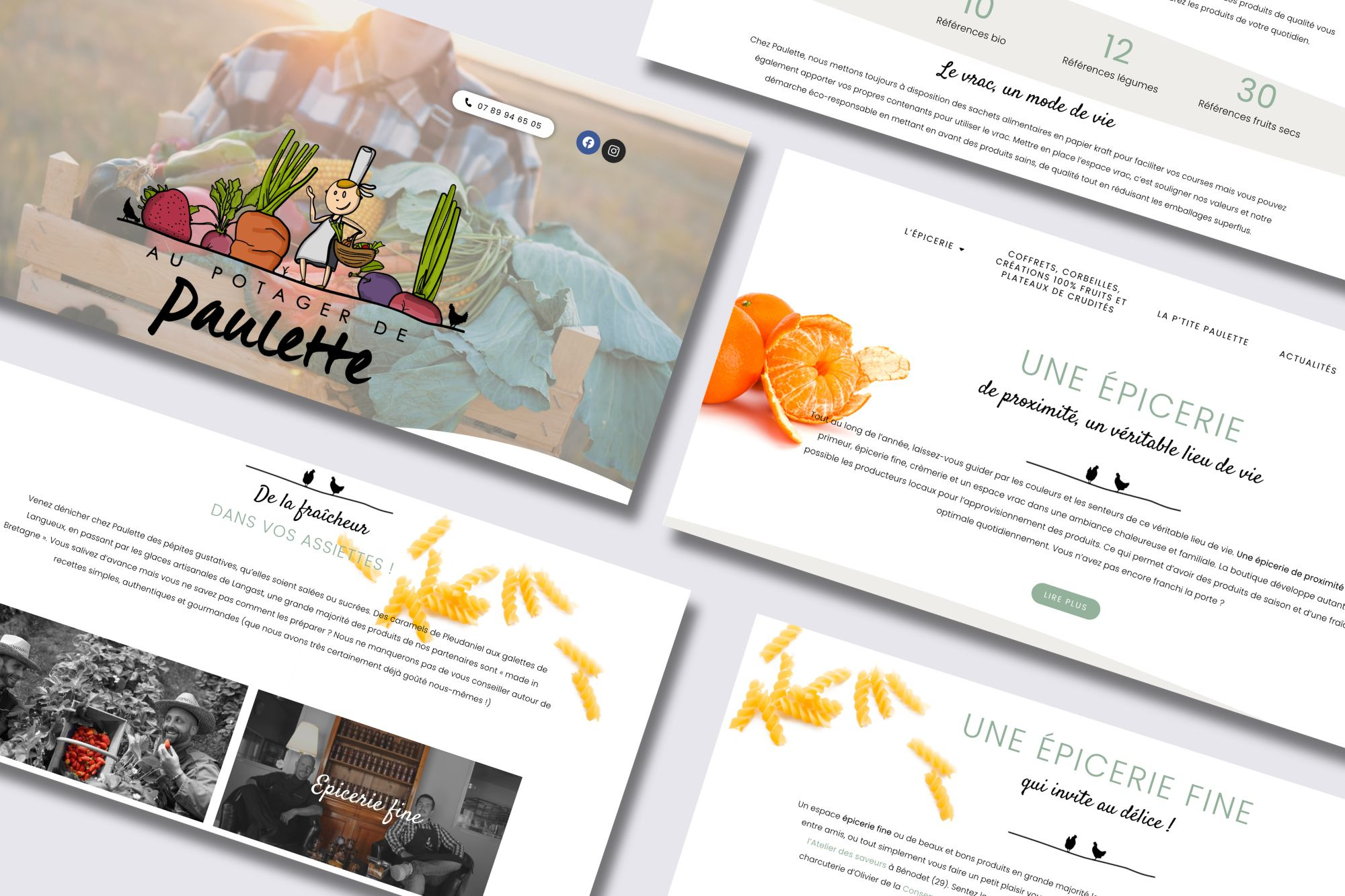WordPress Website Design – Le Potager de Paulette artisan branding clean design digital design editorial design elementor food fresh produce grocery store lifestyle local business organic responsive design small business ui design ux design web design web development website design wordpress