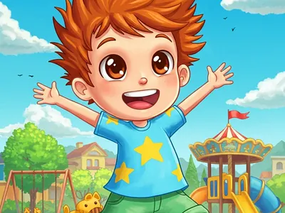 Little Explorer Joyful Children's Book Character Design 2d illustration book cover design character concept character design children illustration childrens book illustration cute character digital painting illustration for kids kids book art mascot design nursery art picture book playful art playground scene storybook artist vibrant colors whimsical illustration