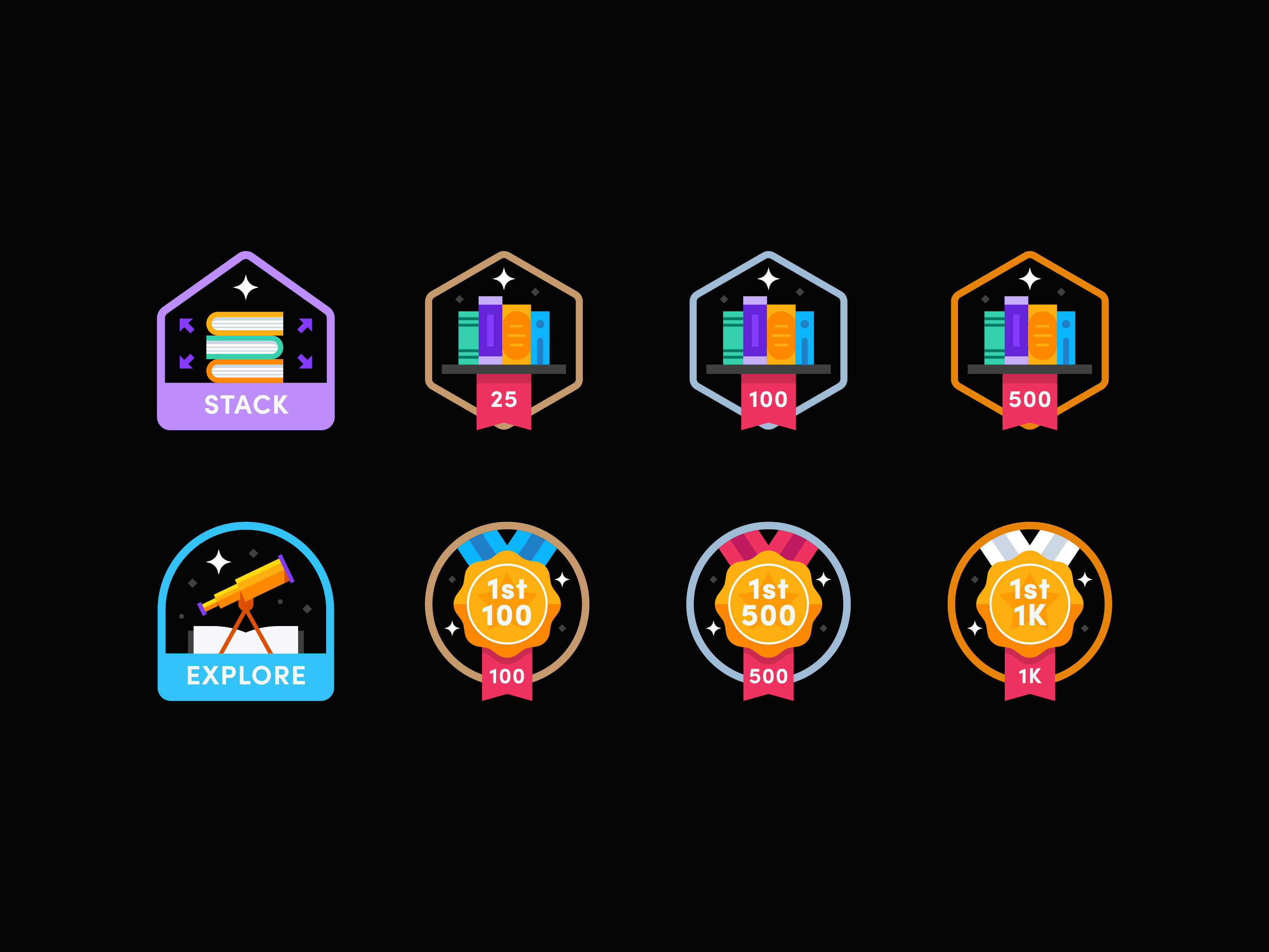 Achievement Badges badge design illustration
