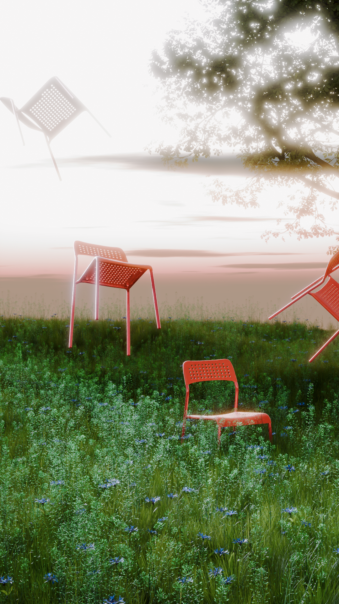 Without Context 3d blender chair nature surrealism visual art