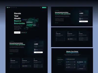 AetherFi — Fintech SaaS Website dashboard saas saas design ui design ux design website website design