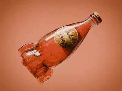 Fallout Nuka-Cola Orange Bottle Turnable Animation 3d animation blender bottle cola fallout game game art illustration instamat liquid package design prop turnable wip work in progress