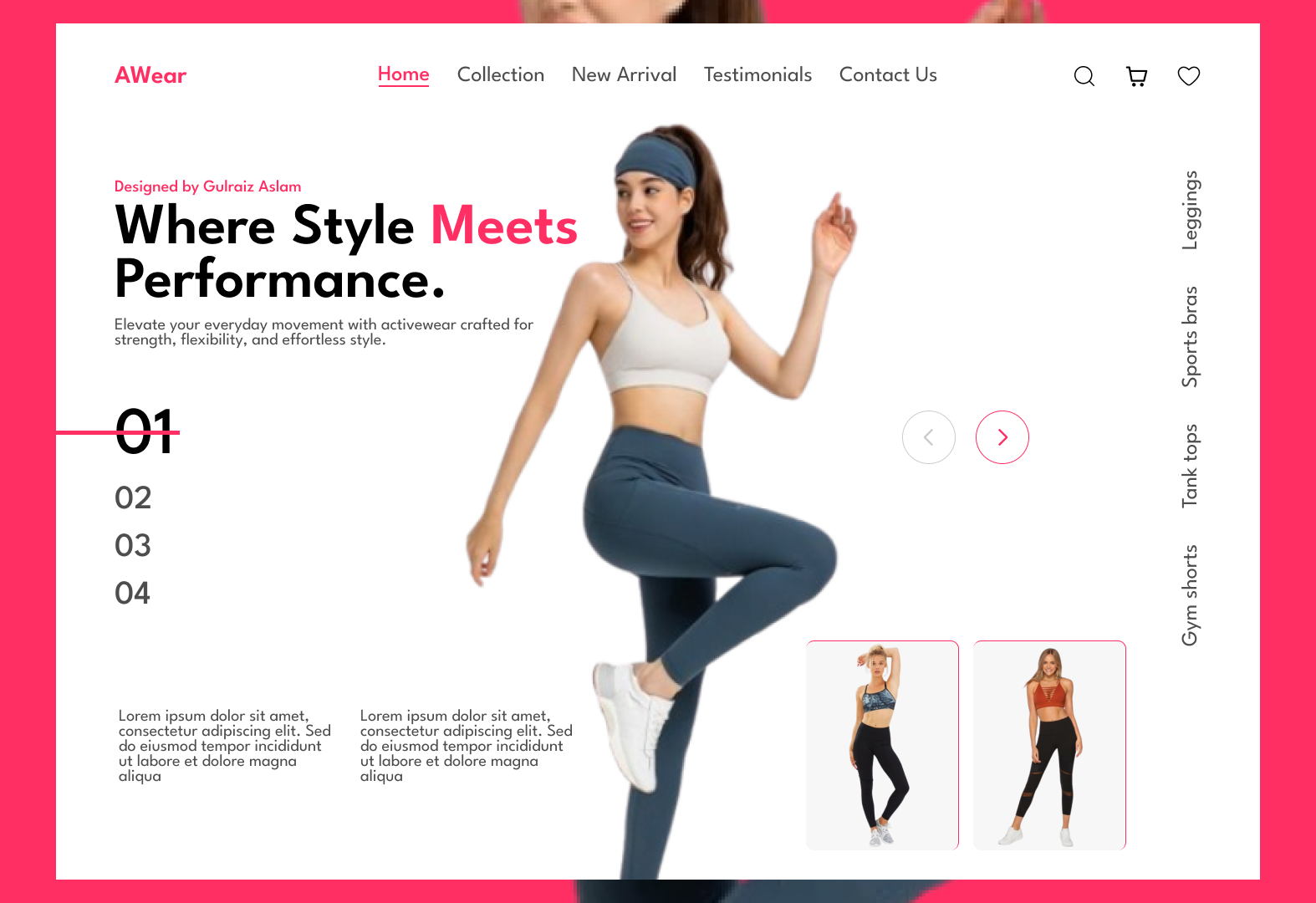 Activewear E-commerce Experience — Where Style Meets Performance aesthetic landing page design animation branding conversiondesign designthinking ecommerce website design fashionwebsite graphic design hero page design landingpagedesign minimal ecommerce website design minimal hero page design minimaldesign productdesign responsivedesign stylish ui design uiux uxinspiration webdesigner