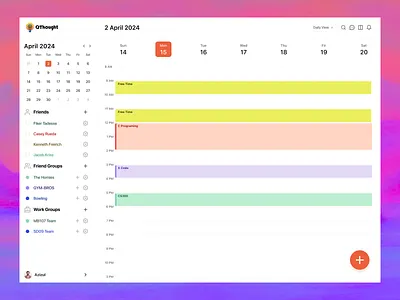 QuickThought –Task & Calendar Management Dashboard application design calendar application calendar dashboard calendar management app calendar menu calendar page daily planner dashboard dashboard design dashboard ui interface mobile application saas saas dashboard task management app to do ui design ux design web app design web application