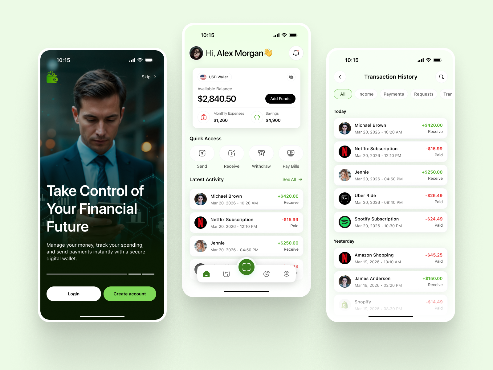 Digital Wallet & Payment App app design dashboard design design system digital wallet finance app fintech interaction design minimal ui mobile app mobile banking mobile ui money management payment app product design startup app transaction ui ui design user experience user interface ux design