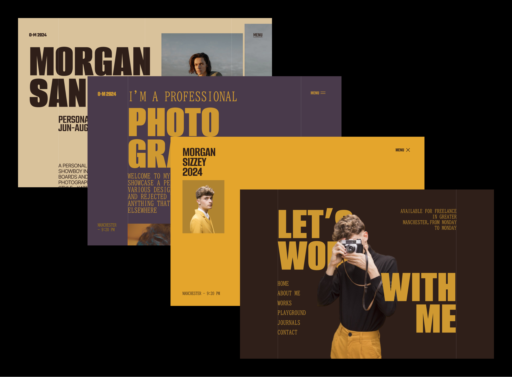 Morgan Sizzey — Photographer Portfolio Showcase big type bold contemporary creative creator editorial grid layout minimal personal website photographer photography portfolio swiss style typography ui ux web design website design