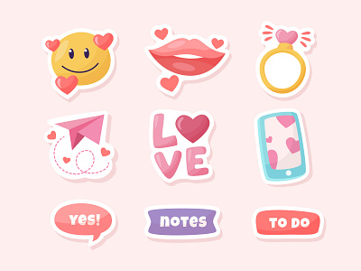 Love Sticker design flat freelance icon illustration love project sticker ui vector