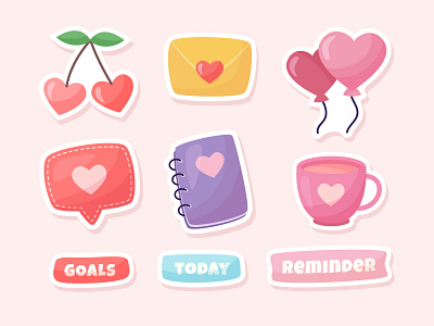 Love Sticker 2 branding design flat heart icon illustration love sticker vector