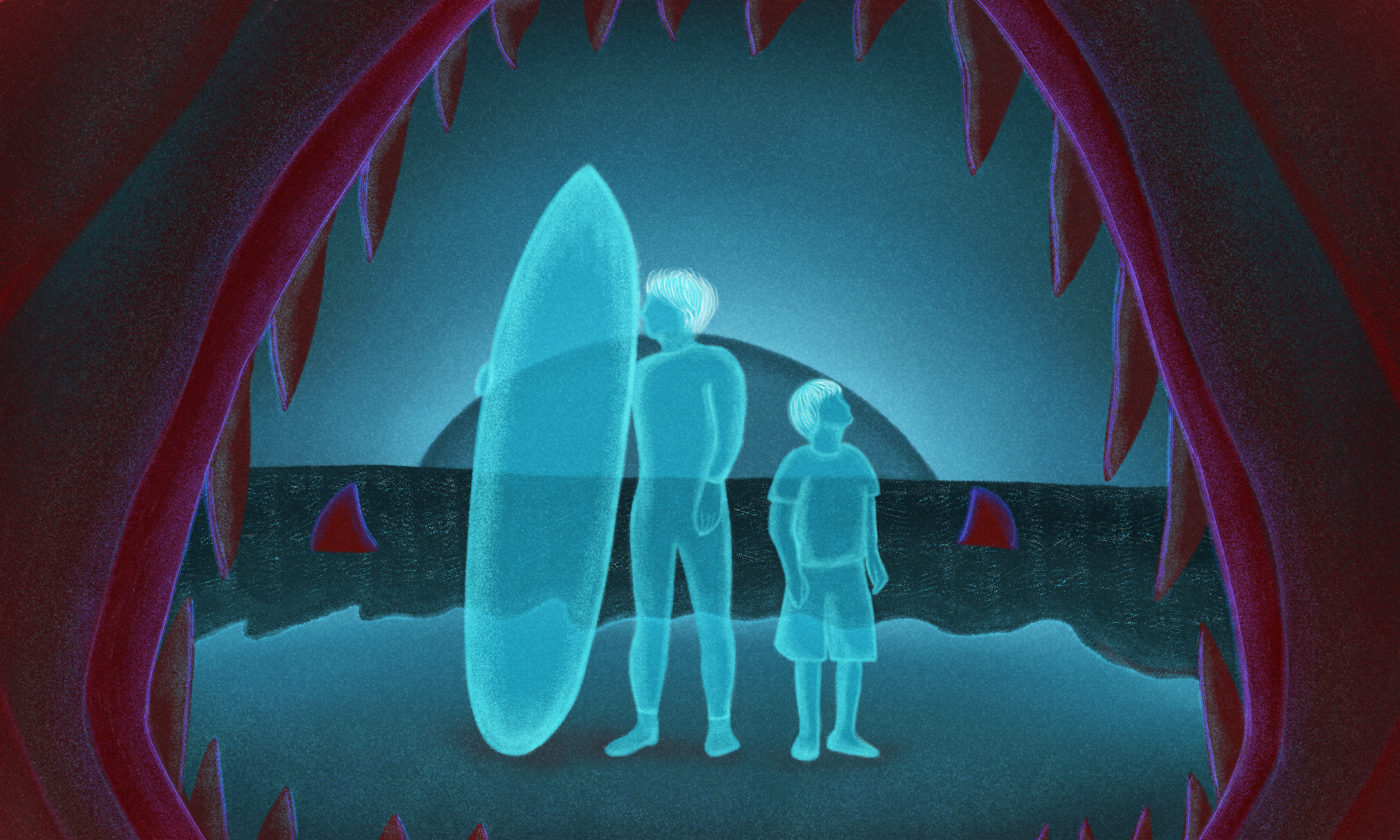 Editorial Illustration | Shark Attack in Sydney article illustration conceptual illustration digital illustration editorial illustration illustration narrative illustration storytelling