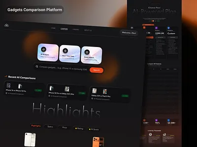 Electronics & Gadgets Comparison Platform compare comparision design devices electric electric gadgets electro electronic devices gadget product design techno ui ui design ux uxdesign