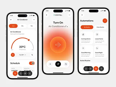 Home Automation Mobile App UI app design connected devices glass effect home automation home control home control app iot app liquid glass mobile app mobile app design product design smart devices smart home smart home app smart house smart living technology