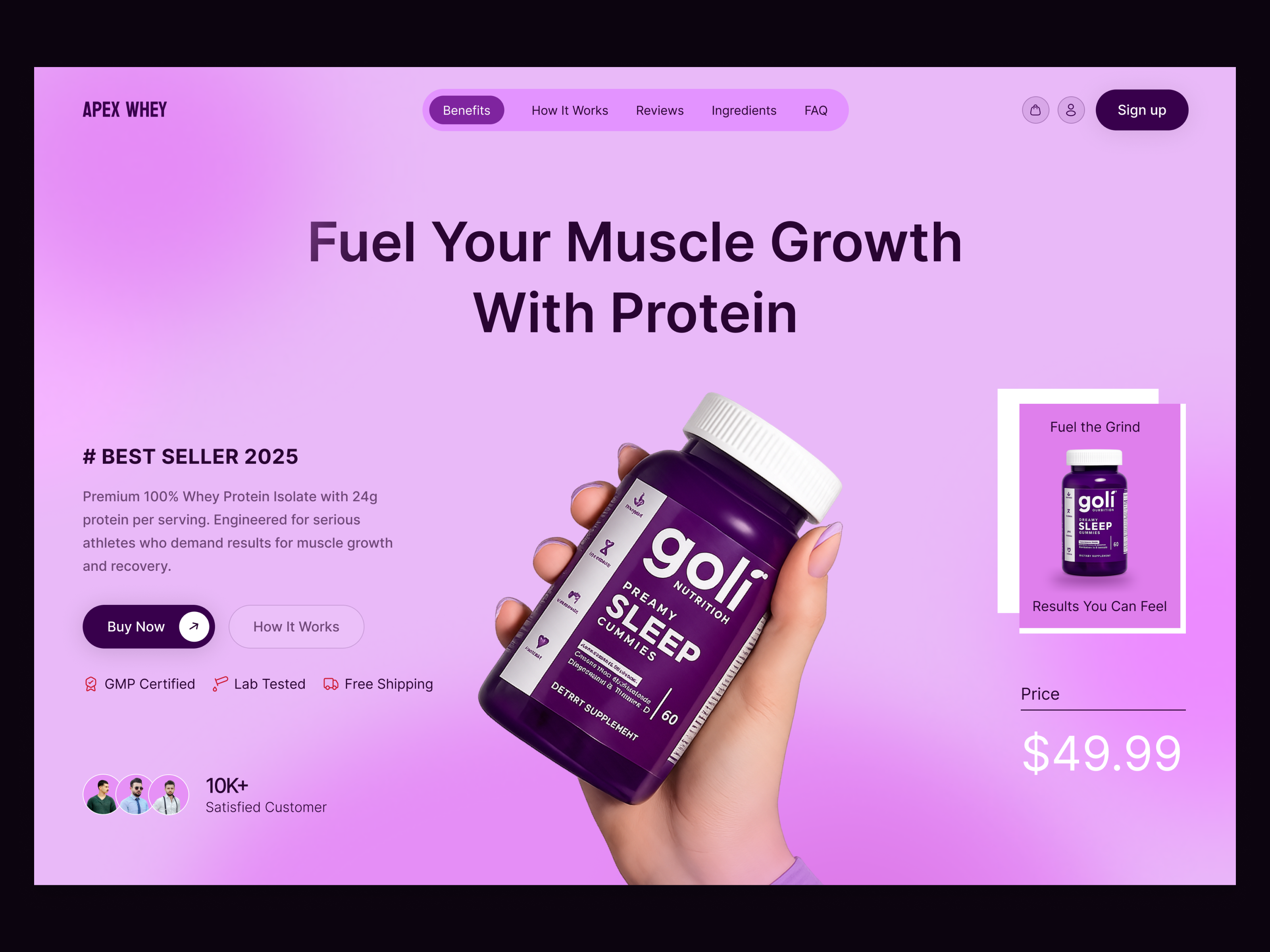 Modern Supplement Landing Page ecommerce fitness website health product health website hero section landing page modern website online shopping pharma website product landing page shopify development shopify landing page shopify store shopify website startup website supplement ui ux design visual design web design wellness brand