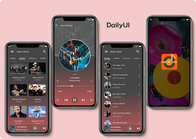 Daily UI Day 9 - Music player app branding dailyui design illustration logo music app music player product design typography ui ux