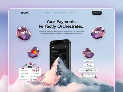 Finera – AI Finance Platform Landing Page ai ai finance platform ai landing page crypto landing page finance app finance website design fintech interaction design product service startup uiux web