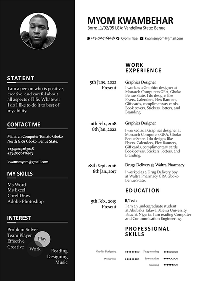 My Resume graphic design