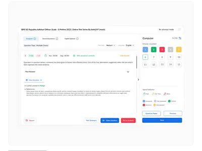 Online Exam Interface — Test Series UX Redesign cross platform edtech