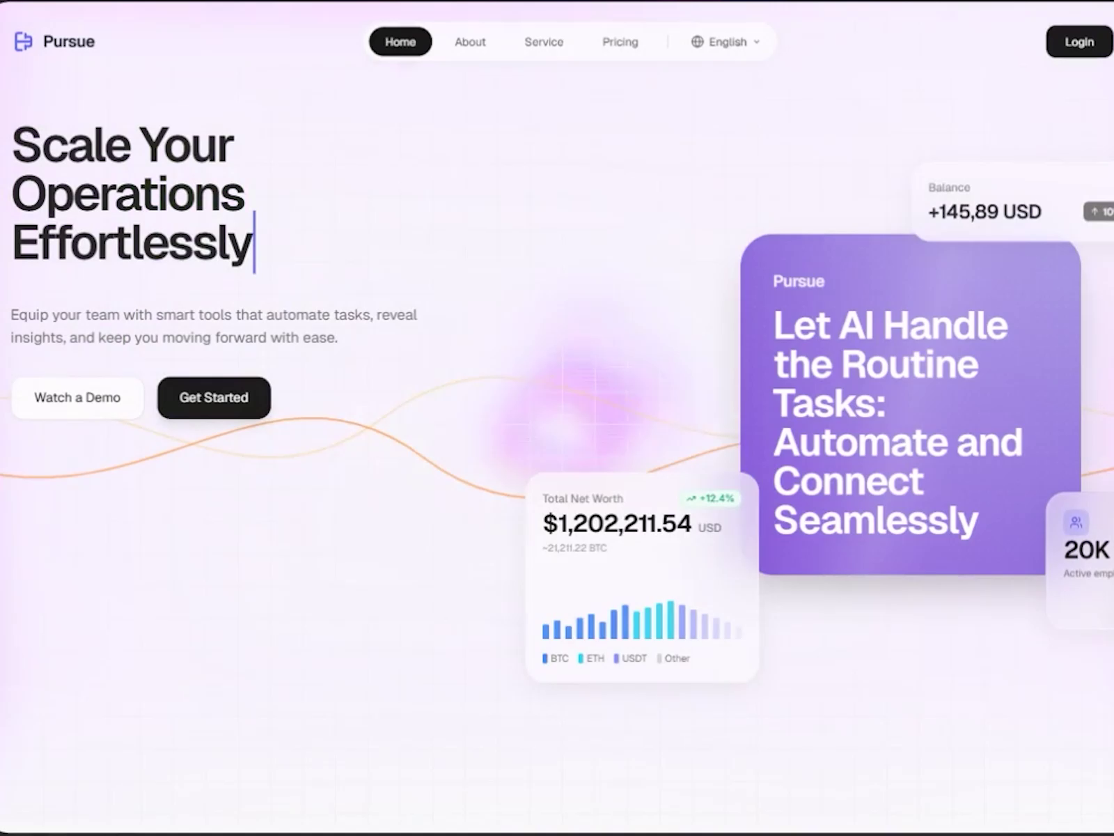 Example of AI-Powered Landing Page Design