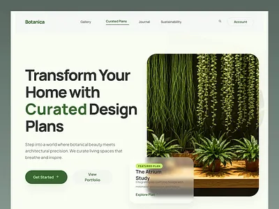 Day 06 Challenge - Botanica, a plant selling website. ai botanical dailyui ecommerece experiencedesign figma generativeai greendesign interfaces landing minimal modern nature plant stitch ui ux viral visualdesign website