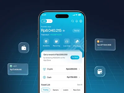 Indodax — Crypto Mobile App Ads ads advertisement animate b2b bitcoin blockchain app crypto crypto app crypto exchange crypto platform crypto trading cryptocurrency dipa inhouse indodax liquid glass mobile mobile app p2p trading saas startup
