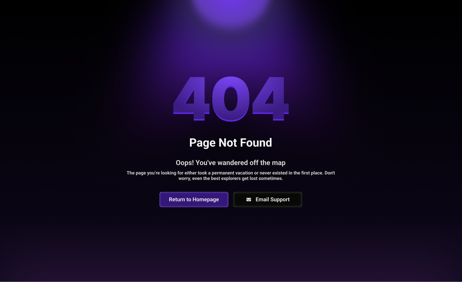 404 Page: The Purple Nebula Voyage