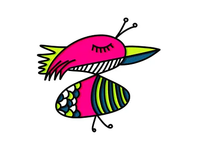 The Chromatic Chorus abstractillustration characterdesign geometricbird halftone illustration inktodigital linework neonaesthetic popart surrealism vectorart